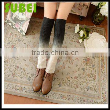 Japanese Winter Thick Soft Vertical Stripes Twist High Leg Warmers,colour Gradient Knitting Warm Heaps Sox Boots photo-6