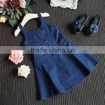 Factory Price Sleeveless Children Girl Vest Slip Dress Baby Girl Jean Vest Dress