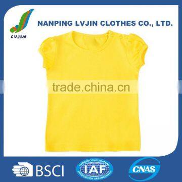 Baby Plain White Girls' Basic Short Puff Sleeve Round Neck T-Shirt photo-5