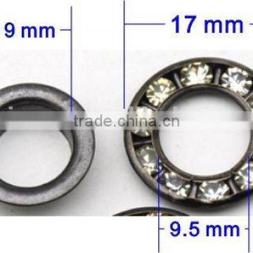 3 Colors 17mm Round Metal Brass Rhinestone Eyelets Crystal Diamond Grommets Glass Eyelets RE-17mm-001 photo-5