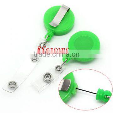 Green Plastic Buckle Security ID Card Badge Holder Reels 8cm