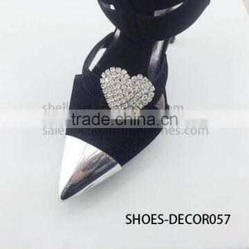 Bling Heart Shape Rhinestone Clips for Shoes