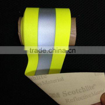 silver yellow high visible reflective tape for firefighter