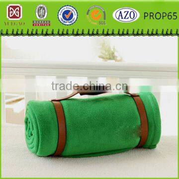 Polyester polar fleece roll-up picnic blanket