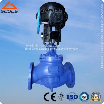 Globe Type Pneumatic Control Valve with side wheel,regulatign valve