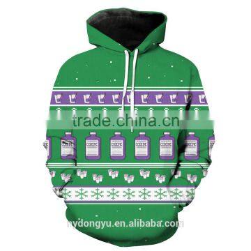 Chrismtas bottles and cups unisex 3D red sweatshirts/blue na plus size 3d hoodies/ fashioable 3d Christmas hoodies jacket