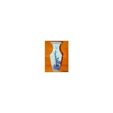 TALL VICTORIAN FLOW BLUE Phoenix picture WARE VASES