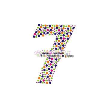 311 Numbers Hot-fix Heat Transfer Rhinestone Motif Design 1