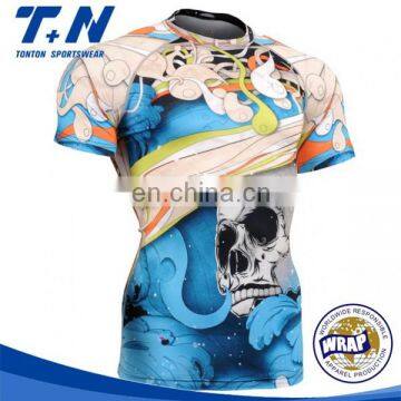 custom printed shin padded rash guard