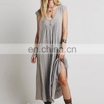 Cap Sleeve Woman Knit Midi Dress ,fashionable Woman Loose Fix Dress photo-5