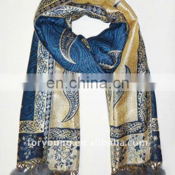 cony hair fringe paisley shawl tippet