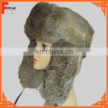 Russian Style Natural Brown Rabbit Fur Hat