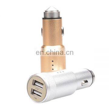 SEZU Aluminum Alloy Dual USB Emergency Hammer Car Charger 3.1A With Safty Harmmer and Anion Air Cleaner Function photo-2