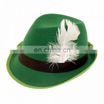 Customer Green Felt Alpine Fedora Hat with yellow Feather