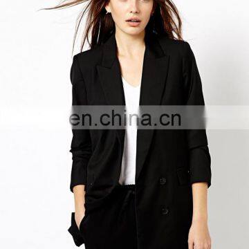 2016 fashion midweight jacket from china high quality women coat ,Black boyfriend casual blazer wind