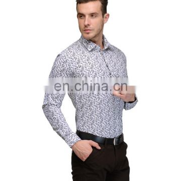 White & Black Printed Party Wear Shirt