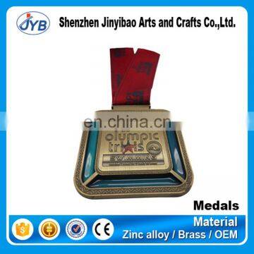 zinc alloy material olympic metal medal swimming with ribbon