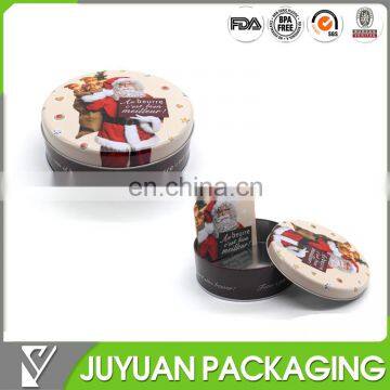 Printed christmas buy round empty tin cans sale factory