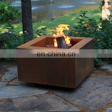 Modern backyard outdoor corten steel gas fire pit