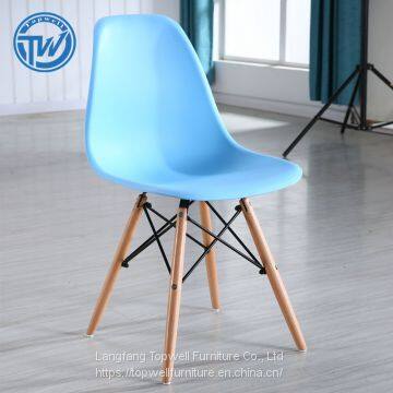 DC-6071 Topwell Modern Design Plastic Chair Dining Room Chair With Wood Legs Leisure Chair photo-5