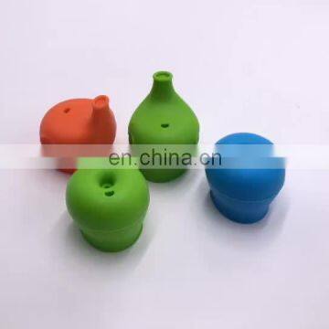 Elephant shape food grade silicone cup lid and water nozzle with anti-smashing, leak-proof and high tension function