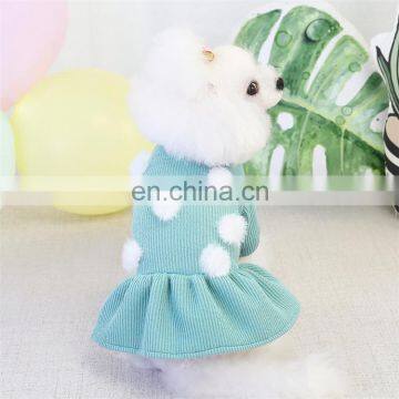 Woolen Yarn Pet Sweater Dress Wholesale Blank Polka Dot Dog Sweater photo-5
