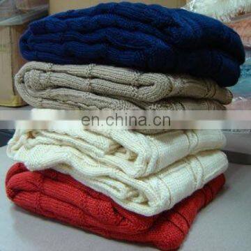 sweater knit chunky acrylic throw and blanket