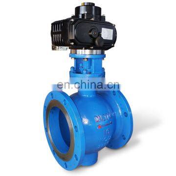 4" DN200 eccentric Flange motorized V type ball valve