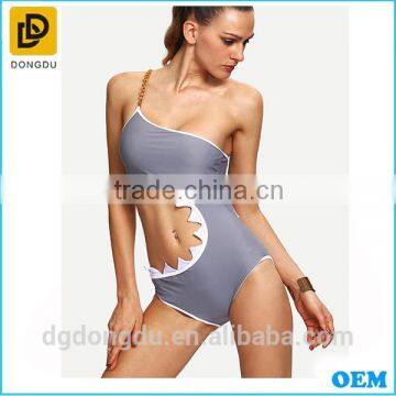 China Wholesale Cheap One Shoulder Design Cutout One-Piece Swimwear