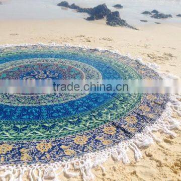 Hippy Hippie Boho Gypsy Cotton Tablecloth Beach Towel Round Yoga Mat Wall Hanging