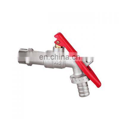 1/2 - 3/4 Inch Nickel Plating Brass Material Water Bibcock Tap with lock