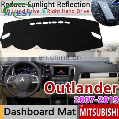 for Mitsubishi Outlander 2007~2019 2nd 3rd Gen Anti-Slip Mat Dashboard Cover Pad Sunshade Dashmat Dash Car Carpet Accessories