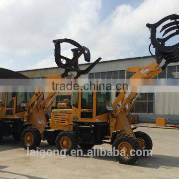 zl mini wheel loader log grapple wood grass fork