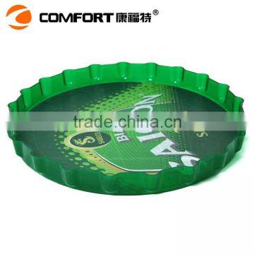 Hot Selling Green Wholesale Serving Round Hard Plastic Serving Tray for Bar photo-2