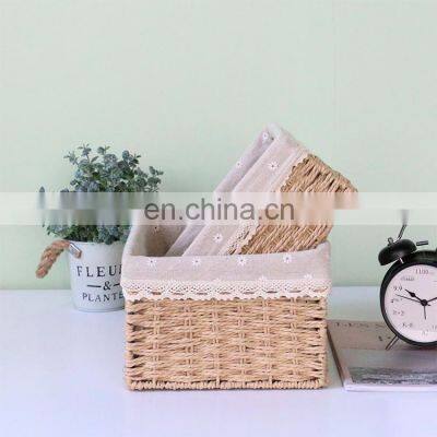 cheap fabric wicker rattan gift basket fruit storage baskets for kitchen