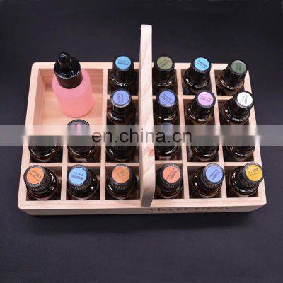 Free Padding EO Labels Essential Oil Wooden Box 21 Bottles With Handle photo-3