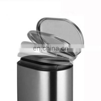 Simple Modern Design 6L Household Bathroom Kitchen Waste Bins Stainless Steel Soft Closing Trash Can Bathroom Pedal Bin photo-4