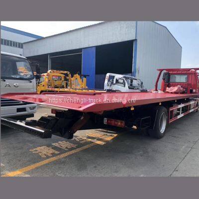 8m to 9.6m Long Bed FAW 4x2 Hydraulic Flatbed Wrecker Truck 10 Ton 12ton photo-2