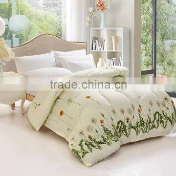 full queen size ling color plant print cashmere surface fabric home use wholesale comforter sets bedding