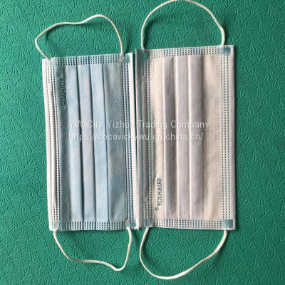 Anti-dust Adult Civil Disposable Face Mask with Nose Clip, 3 Ply Face Mask Disposable Earloop