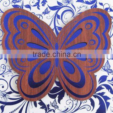 2016 Most Popular Design Beautiful Butterfly Wooden Wedding Cards With Handbag
