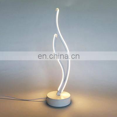 Waves Spiral LED Table Light Remote Control Warm White Dimmable Indoor LED Desk Lamp