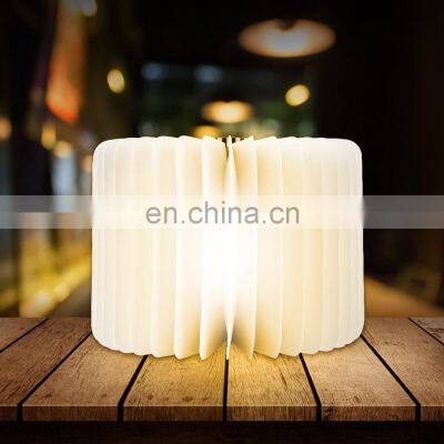 Portable 3 Colors Creative LED Book Night Light Wooden USB Rechargeable Magnetic Foldable Table Lamp
