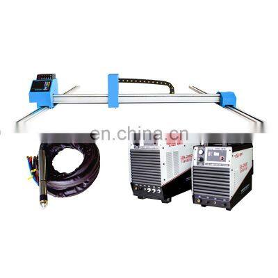 Dual tracks CNC plasma cutting machine gantry type metal sheet cutter machine HIGH definition water chill quality cut