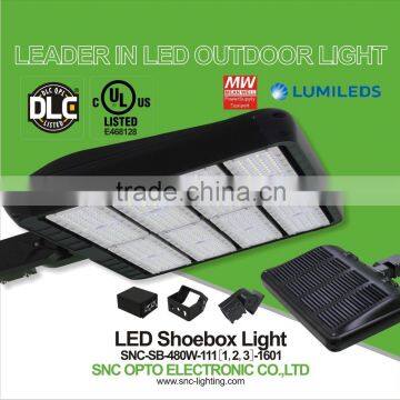 UL DLC approved new series 480w led shoebox parking lot light with 5 years warranty