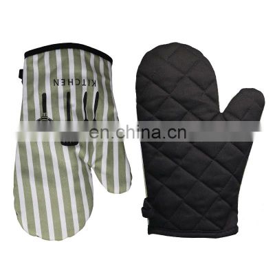 Recycled Cotton Infill Silicone Non-Slip Cooking Gloves Oven Mitts for Cooking Baking Grilling