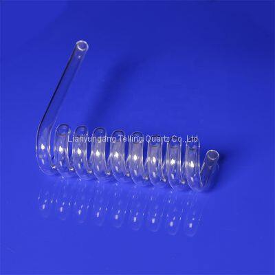 coil quartz glass tube fused spiral clear quartz labware tube