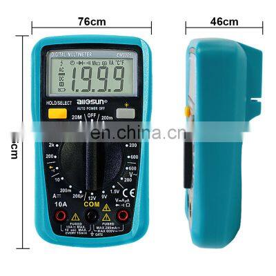 Allosun EM3301 Mini Digital Multi Meter 3 1/2 1999 AC/DC Ammeter Voltmeter Ohm Portable Meter Voltage Meter photo-2