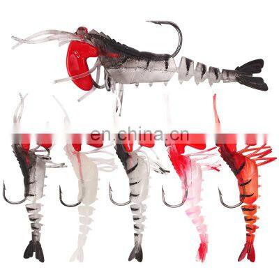 JOHNCOO Wholesale In Stock 9cm 10g Soft Lure Soft Baits Lead Hook Shrimp Soft Fishing Lures