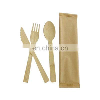 Disposable Bamboo Fork Spoon Knife Dinnerware Set High Quality Bamboo Disposable Cutlery Set